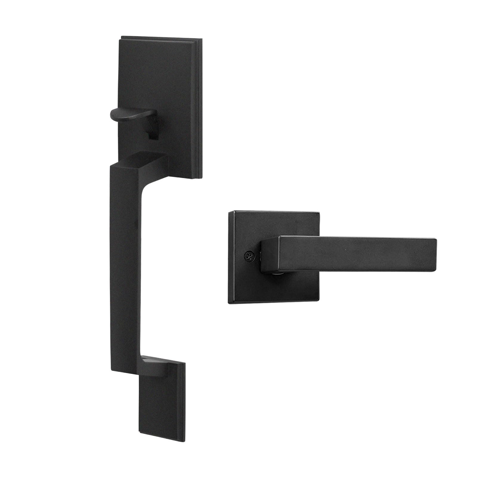 Photo 1 of Aqara Front Door Handleset, Single Cylinder Exterior Door Entry Handle with Door Lever, Reversible for Right and Left Handed Sided Doors, Non-Locking, Ideal for Modern Doors Smart Locks
