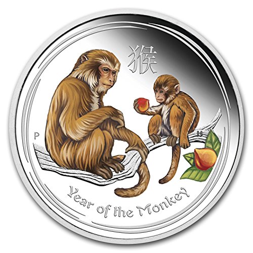 2016 AU Australia 1/2 oz Silver Lunar Monkey Proof (Colorized) Silver Brilliant Uncirculated