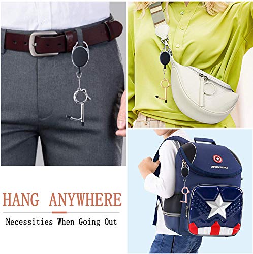 Bola Rung 3Pcs Contactless Door Opener Tool With 3 Retractable Buckles No Touch Door Opening Key Door Handle Opener Keychain Hygiene Door Opener