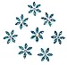 Blue Crystal Flower Hair Coil Twister Spiral Pins Bridal Wedding Hair Accessory With Rhinestone Center (Set of 8)