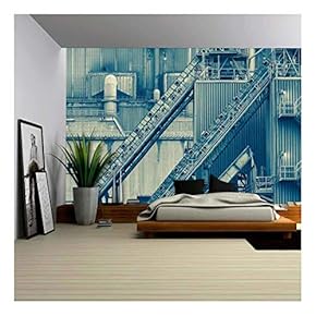 Close - Up Industry Building for Industry Concept Use - Removable Wall Mural | Self-Adhesive Large Wallpaper - 66x96 inches