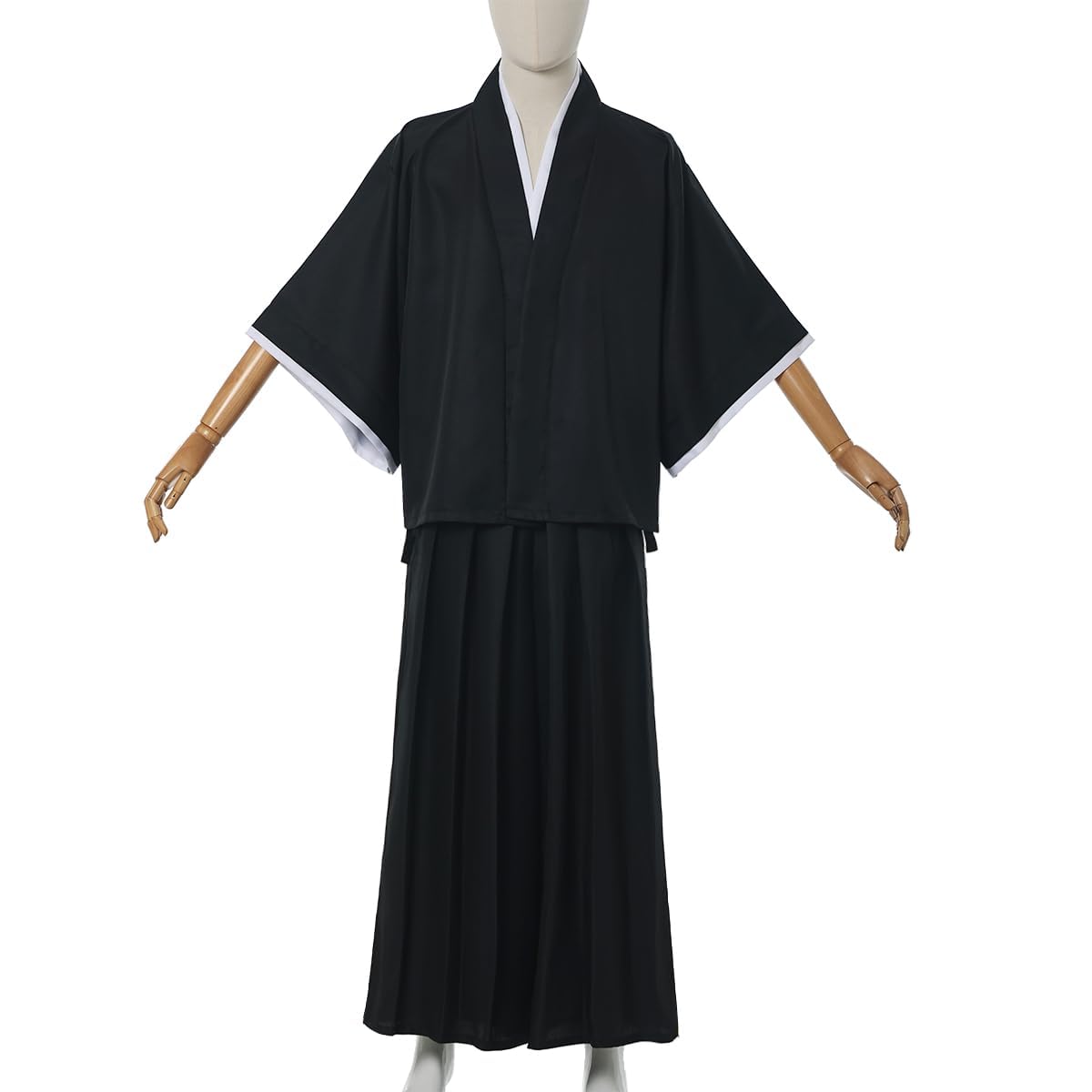 GRACEART Traditional Samurai Hakama Uniform Kurosaki Cosplay Costume Outfit Black Cloak Kimono