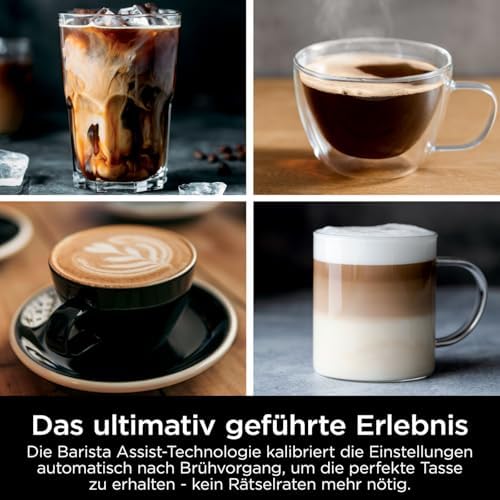 Luxe Essential 2-in-1-Kaffeemaschine mit Mahlwerk und Aufschäumer
