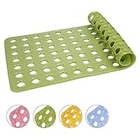 Vitalome Bathtub Mats Non Slip Shower Mat Big Holes Machine Washable Bathroom Mat 27L x 15W Inches Suction Cups with Drain Holes (Square, Green)