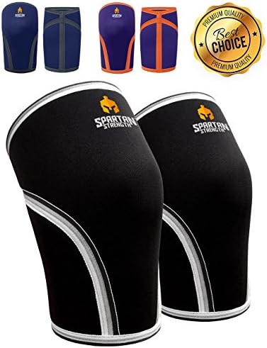 Sparthos Spartan Strength Knee Sleeves (Pair) Support & Compression for Weightlifting, Powerlifting & Squats, Heavy Duty 7mm Neoprene