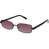 VANLINKER Retro Rectangle Polarized Sunglasses for Women Men Small 90s Vintage Trendy Slim Narrow Rectangular Frame VL9684