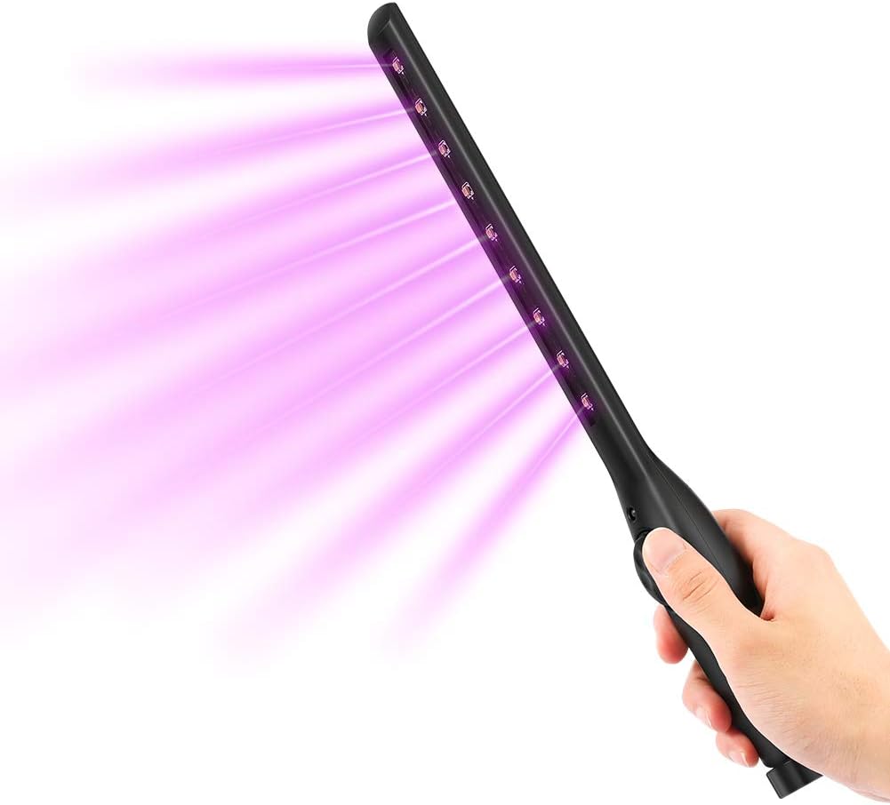 UV Light Sanitizer Travel Wand UV Light with USB Charging, LED UVC Lamp for Hotel Household Wardrobe Toilet Car Pet Area