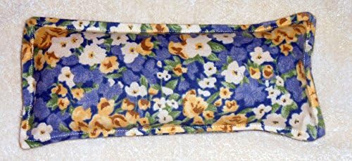 Blue Floral Flannel Microwavable Eye Pillow Corn Bag Reusable Hot Therapy Cold Therapy Cotton Sinus Headache Eco Friendly Gift