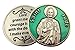 L&M Green Enamel Catholic Patron Saint Jude Pocket Token, 1 1/8 Inch
