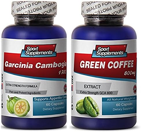 Green Coffee Bean Extract Powder - Green Coffee Extract 800mg - Increase Natural Energy and Promote Weight Loss with Pure Green Coffee Bean Supplement (2 Bottles 120 Capsules)