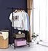 SONGMICS Clothing Garment Rack with 2-Tire Shelf for Shoes Clothes Storage Black