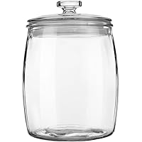 Folinstall Wide Mouth Decorative Apothecary Canister, 0.5 Gallon Glass Jar with Lid for Laundry Room Organizers and Storage,