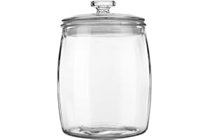 Folinstall Wide Mouth Decorative Apothecary Canister, 0.5 Gallon Glass Jar with Lid for Laundry Room Organizers and Storage, 