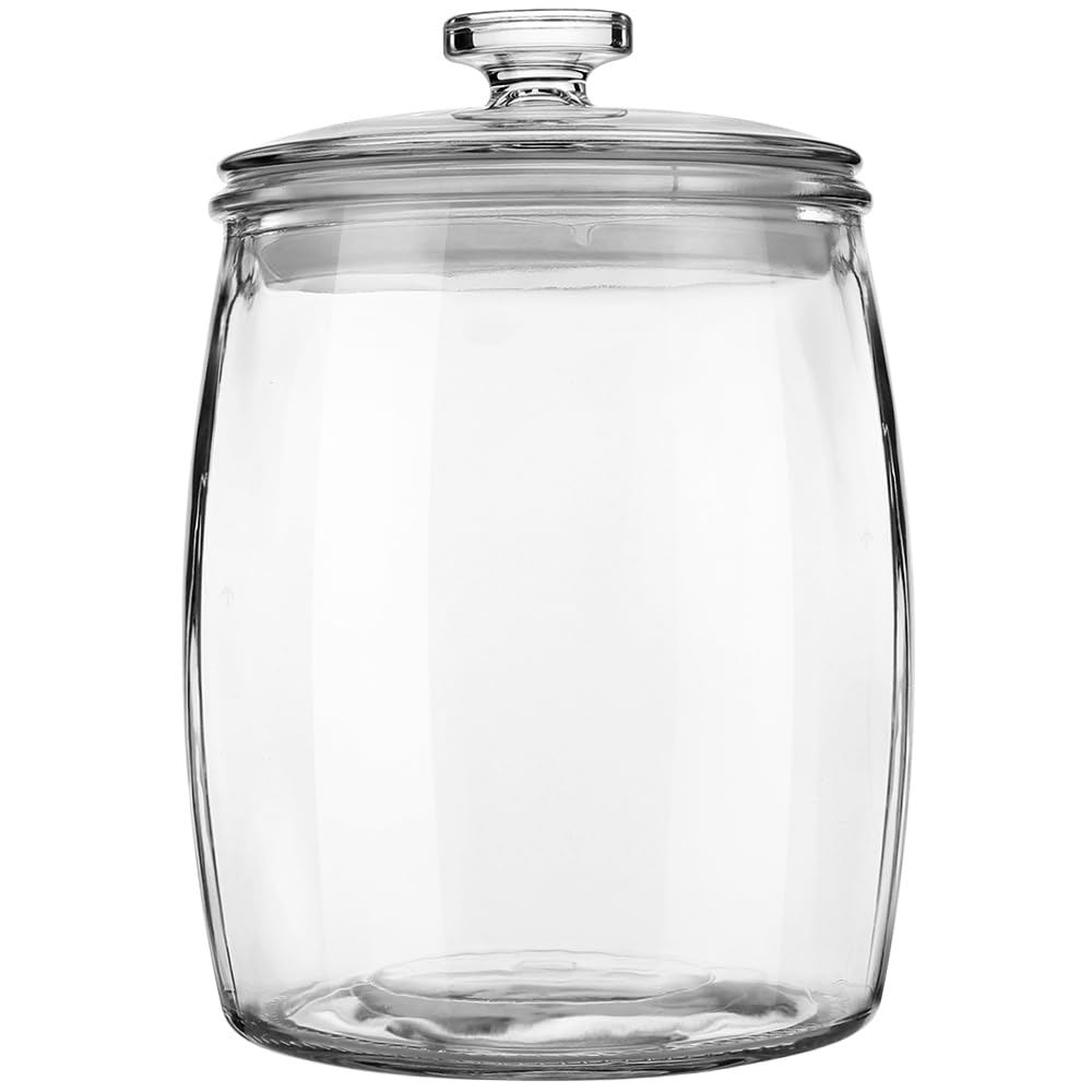 Photo 1 of ***NO LID***Folinstall Wide Mouth Apothecary Jar with Lid, 0.5 Gallon Glass Jar for Kitchen Storage and Laundry Room Organization, 72 oz Clear Glass Container for Cookie, Candy, Sugar, Flour, Nuts***NO LID***