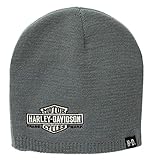 Harley-Davidson Mens Embroidered Elongated Bar & Shield Knit Beanie, KNCUS022480