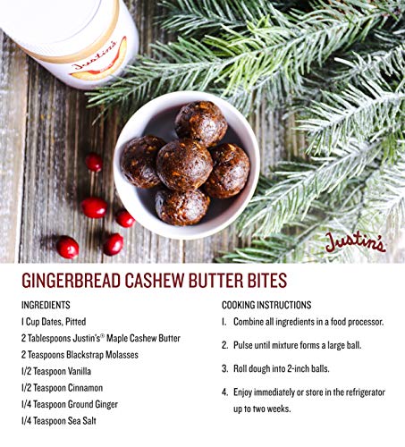 Justin's Maple Cashew Butter Squeeze Packs, Gluten-free, Non-GMO, Responsibly Sourced, Pack of 10 (1.15oz each)