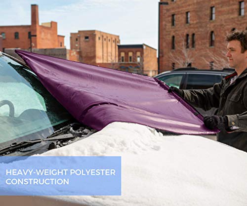 FrostGuard Signature | Premium Winter Windshield Cover with Security Panel and Wiper Cover, Protects Viewing Area from Snow, Ice and Frost, Fits Most Cars and SUV’s (Standard Size) (Eggplant) - Thumbnail 3