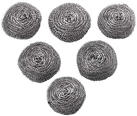 Steel Wool Scrubber for Kitchens Can Remove Even the Most Baked-on Messes Stainless Steel Sponges(1 Ounce, Pack of 6)
