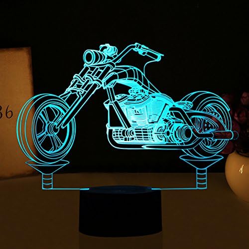 3d Night Lamp Colorful Motorcycle Touch Control Light 7 Colors Change USB LED for Desk Table with Multicolored USB Powered Home Decoration Best Gift for Children