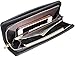 Women Lady Leather Wallet Zipper Purse RFID Credit Card Clutch Holder Case Girl (Crosshath Black)