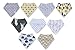 Baby Bandana Drool Bibs, Unisex 9-Pack Gift Set for Drooling + Teething, 100% Organic Cotton - Adjustable Bandana Bibs, Machine Washable, Soft, Absorbent and Hypoallergenic, Boys + Girls, Baby Showers