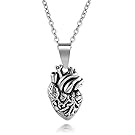 Godyce Anatomical Human Heart Necklace Stainless Steel - Gold/Silver Tone Jewelry With Gift Box