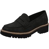 Bandkos Womens Platform Penny Loafer Slip On-Suede Chunky Dress Loafers Casual Business Oxford for Work