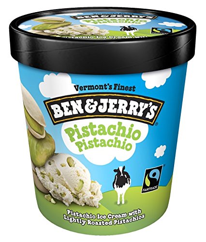 Ben & Jerry's - Vermont's Finest Ice Cream, Non-GMO - Fairtrade - Cage-Free Eggs - Caring Dairy - Responsibly Sourced Packaging, Pistachio Pistachio, Pint (4 Count)