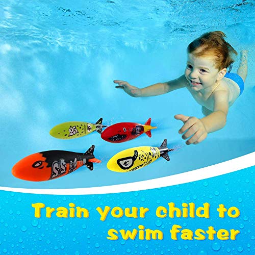 heytech 25 Pack Dive Pool Toys Blaster Torpedo Dive Rings and Diving