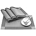 U'Artlines Placemat, Crossweave Woven Vinyl Placemat Washable Table Mats Silver Gray