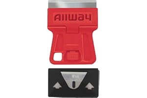 ALLWAY GSM5 Mini Glass Scraper with 5 Extra Steel Razor Blades