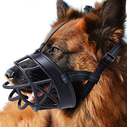 Photo 1 of Dog Muzzle, Breathable Basket Muzzles for Small, Medium, Large and X-Large Dogs, Prevent Barking, Biting, Chewing Dog Mouth Cover