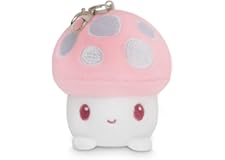 TeeTurtle | Plushie Charm Keychain | Happy Light Pink Mushroom