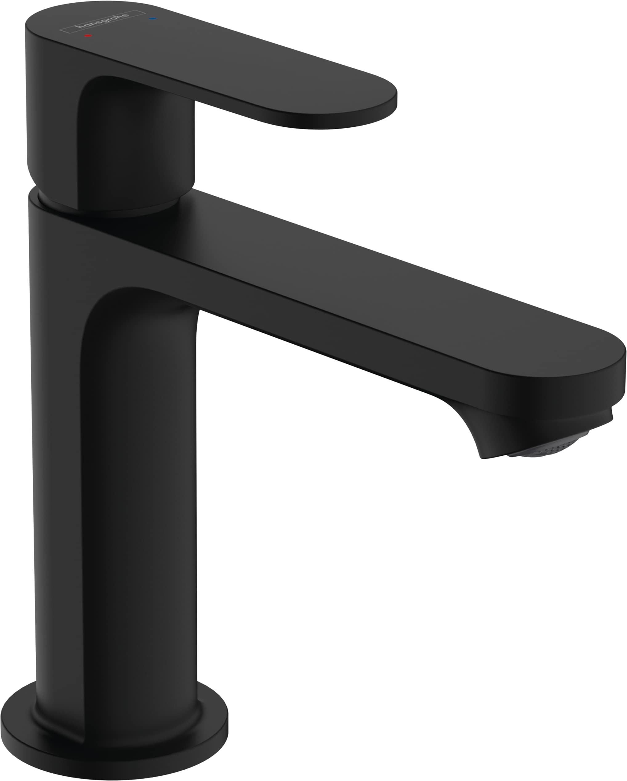 Hansgrohe Rebris S Basin Mixer Tap 110 with Pop-Up Waste Set, Matt Black, 72517670