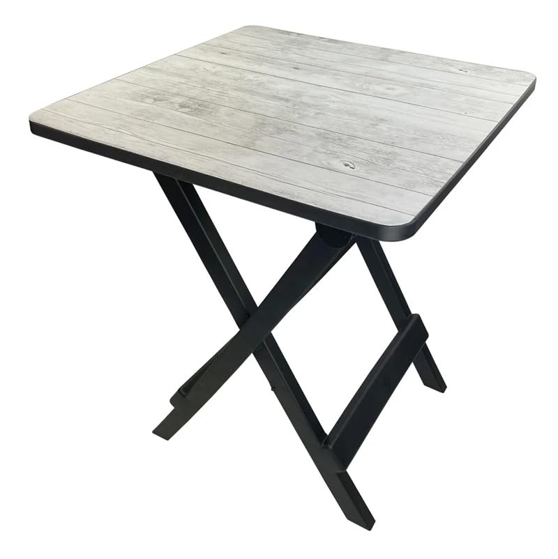 Photo 1 of 19-inch Compact Folding Side Table - Portable Indoor/Outdoor Accent Table with Adjustable Height & Wood Grain Finish