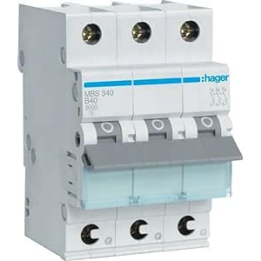 Hager MBS340 B-Type 3P 3 Module (S) Circuit Breaker - Circuit Breakers (25-60 °C, -25-80 °C)