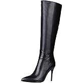 COLETER Women's Knee High Boots Pointy Toe Tall Boots Side-Zip High Heels Dress Boots