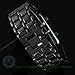 Hot Metallic Black Lava Faceless Blue LED Volcanic Men Lady Bracelet Wrist Watch