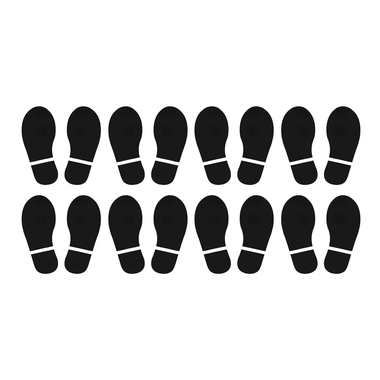 PATIKIL 8x3.3" Footprint Sticker, 8 Pairs PVC Shoes Floor Decal Sign for Class Decor Stair Guide, Black โ image 1