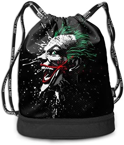 Men&Women Jo-ker Gym Bag Lightweight Drawstring Backpack Hiking Travel Beach Yoga Running Sport Bag