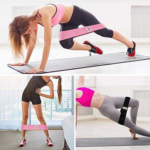 Fabric Booty Bands - Resistance Exercise Bands for Legs and Butt, Hip Bands Booty Bands Wide Workout Bands Resistance Loop Bands Perfect Glute, Core, Anti Slip Circle Fitness Bands 3 Pack Set