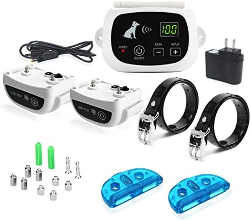 PetPi Wireless Dog Fence Containment System, 500M Radius Remote Control Transmitter + Electric Waterproof Training Collar Receiver
