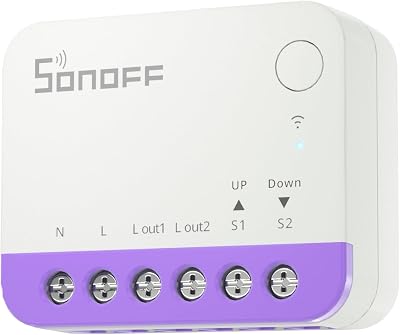 Interrupteur Matter pour Volet roulant MINI-RBS, Wi-Fi 2,4 GHz, Format Mini, Contrôle en Pourcentage, Compatible Alexa/Google Home/HomeKit/Home Assistant, Fil Neutre Requis, 1 Unité