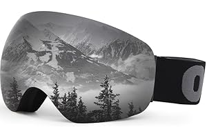 LAVOLLY Ski Goggles Snowboard Goggles Adult, 100% UV Protection Anti-Fog Snow Goggles Snowmobile Skiing Skating for Men Women Youth