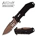 Rogue River Tactical Exclusive Mtech USA Tactical Knives Spring Assisted Folding Pocket Knife Heavy Duty Military Grade Combat with Belt Clip (Tan Blade)
