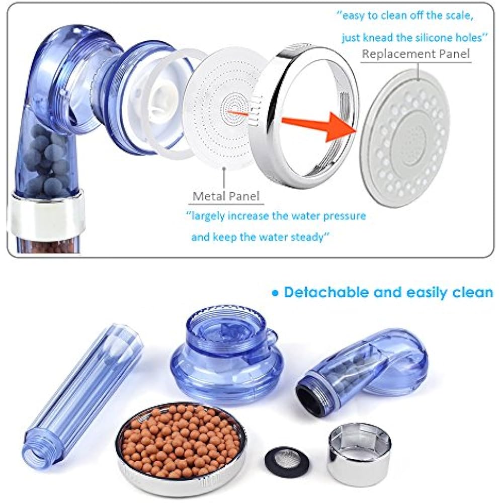 Luxsego Ionic Shower Head With Replacement Hose And Holder, High