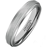 MNH Tungsten Carbide Rings for Men Women Wedding Band 4mm Comfort Fit Matte Finish Size 4-12