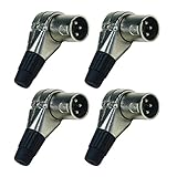 Seismic Audio - SAPT326-4Pack - 4 Pack of Adjustable Right Angle 3 Pin XLR Male Connectors - Pro Audio DJ Band XLR 7 Position Plugs