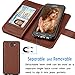 Tekcoo Compatible for Galaxy J7 Sky Pro / J7 V / J7 Perx/Samsung Halo / J7 2017 PU Leather Wallet Case, Credit Card Slots Carrying Flip Cover [Detachable Magnetic Case] Kickstand Brown