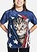 The Mountain Patriotic Kitten Adult T-Shirt, Blue, Small